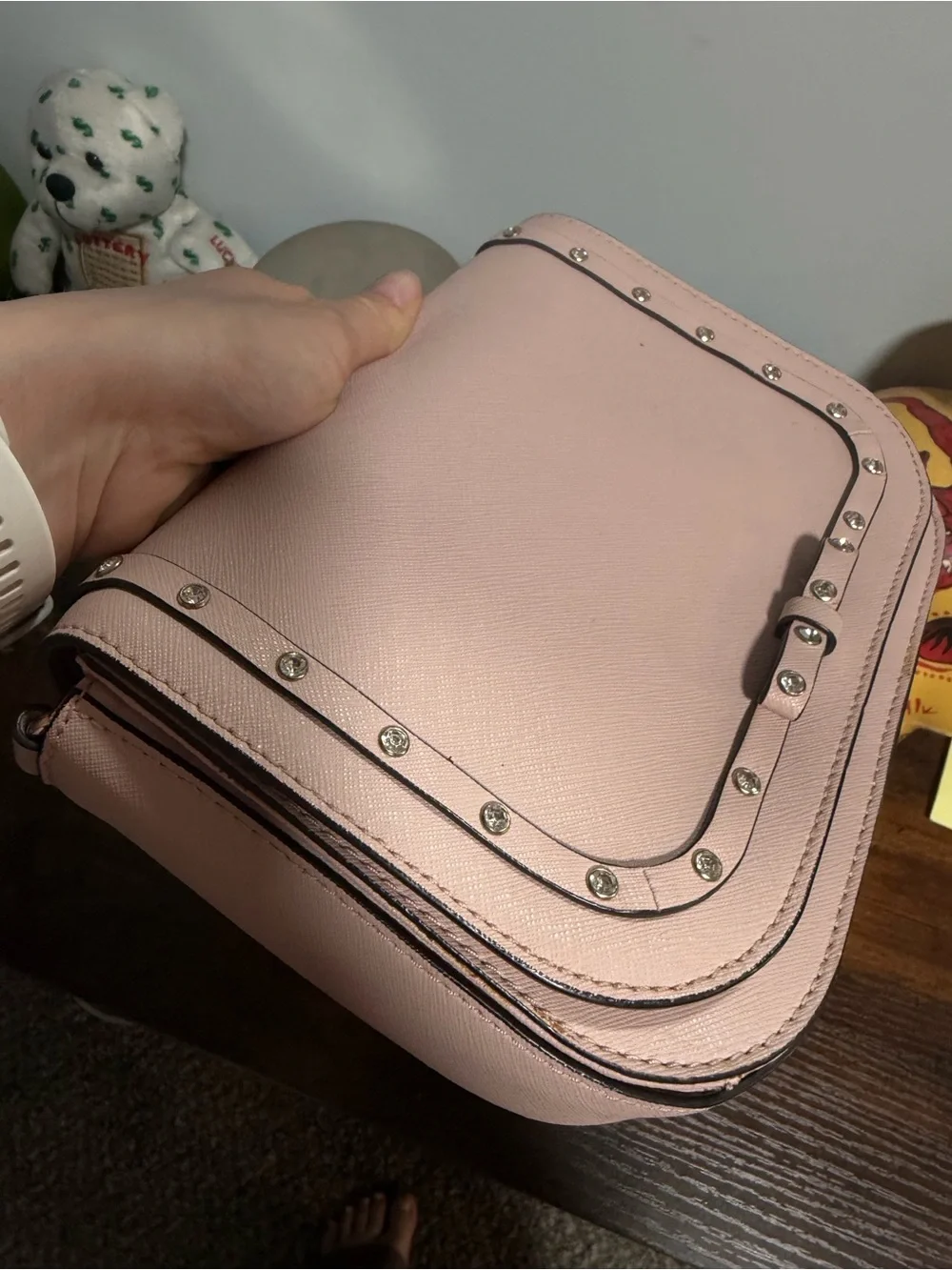 Kate Spade Pink Stud-Trim Crossbody Bag